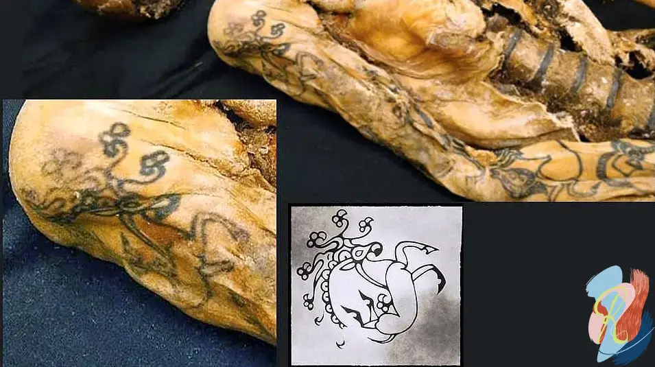 "Ice Maiden" / "Altai Princess" Tattoos - RugsOnNet