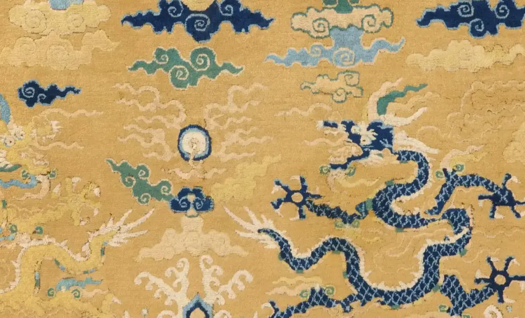 Most expensive chinese rug in the  world: christie's ming dynasty imperial 5 clawed dragon design throne carpet rugsonnet