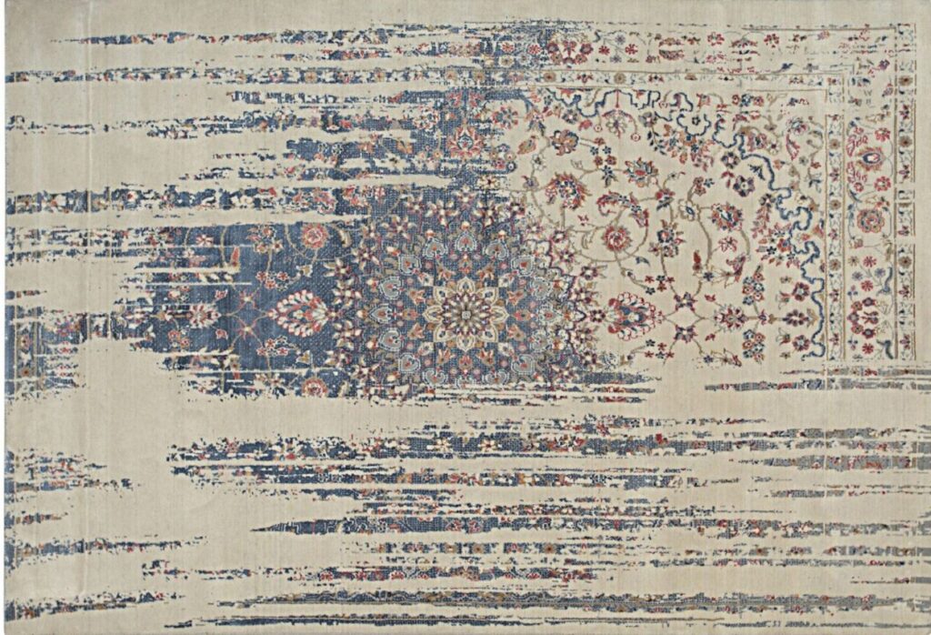 New Contemporary Modern Erased Oriental Design Rug by RugsOnNet