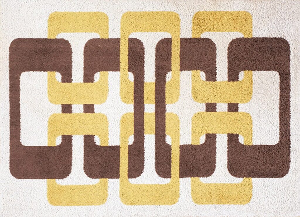 Vintage Mid Century Modern Scandinavian / Danish Shag Pile Rya Panton Style Retro Rug by RugsOnNet