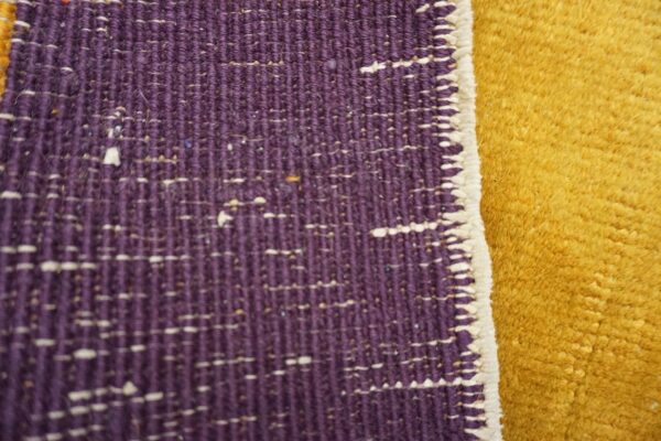 Small scatter size chinese - art deco antique rectangle yellow 1920s knotted wool rug 10 1920s antique yellow chinese art deco carpet 2'×3'10" hand-knotted wool - detail view 9