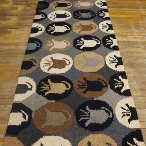 Antique American Hooked Rug 3'1"×8'9" Long Format, Hand-Hooked Wool - detail view 1