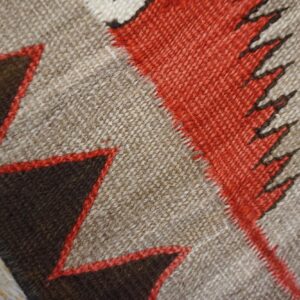 Antique American Navajo Carpet 3'6"Ã—5'9" Grey & Chocolate Brown, 1930s - detail view 10