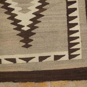 Antique American Navajo Two Grey Hills Carpet 2'4"×4'3" Grey & Chocolate Brown, 1930s - detail view 8