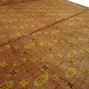Antique Austrian Savonnerie Carpet 19'10"Ã—20'8" Pink Rose, Square Format, Circa 1930 - detail view 5