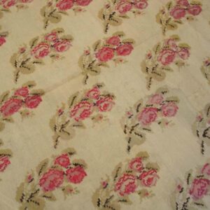 Antique Bessarabian Flat-Weave Carpet 12'10"×14'6" Ivory Floral, Mid-19th Century, Circa 1850 - detail view 3