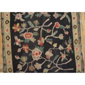 Antique Bessarabian Rug 3'×7'3" Hand-Woven Wool, Moldova, Circa 1900 - detail view 9