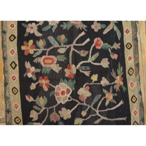 Antique bessarabian rug 3'×7'3" hand-woven wool, moldova, circa 1900 - detail view 9