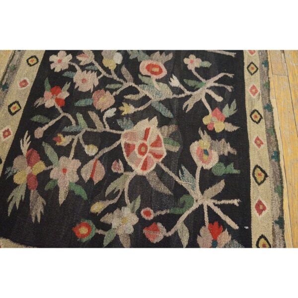 Antique bessarabian rug 3'×7'3" hand-woven wool, moldova, circa 1900 - detail view 10