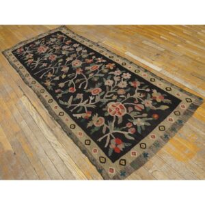 Antique Bessarabian Rug 3'×7'3" Hand-Woven Wool, Moldova, Circa 1900 - detail view 3