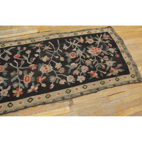 Antique bessarabian rug 3'×7'3" hand-woven wool, moldova, circa 1900 - detail view 6