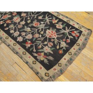 Antique Bessarabian Rug 3'×7'3" Hand-Woven Wool, Moldova, Circa 1900 - detail view 7