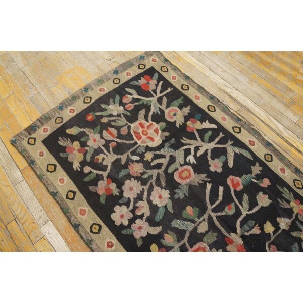 Antique bessarabian rug 3'×7'3" hand-woven wool, moldova, circa 1900 - detail view 8