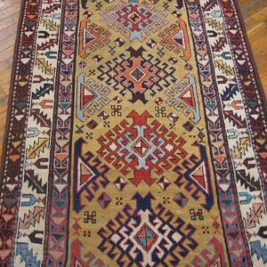 Antique Caucasian Kuba Rug, Hand-Knotted Tribal Composition - detail view 3
