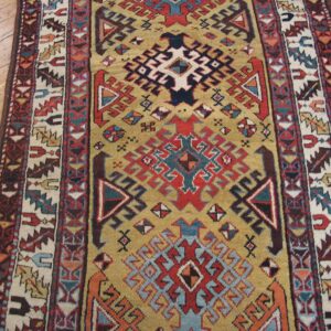 Antique Caucasian Kuba Rug, Hand-Knotted Tribal Composition - detail view 4