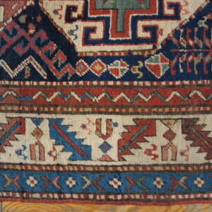 Antique Caucasian Moghan Rug, Hand-Knotted Wool - detail view 3