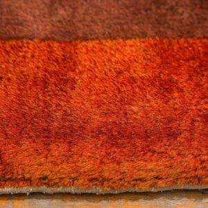 Antique Chinese Art Deco Carpet 9'11"×13'8" Red Field, Tan Border, Modern Floral, 1920s - detail view 5