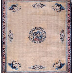 Antique Chinese Rug, Hand-Knotted Wool, Chinese Decorative Tradition