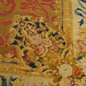 Antique English Armorial Axminster Carpet 14'4"Ã—16'2" Camel Field, Ivory Ribbon Garland Border, Late Regency, Circa 1820 - detail view 4