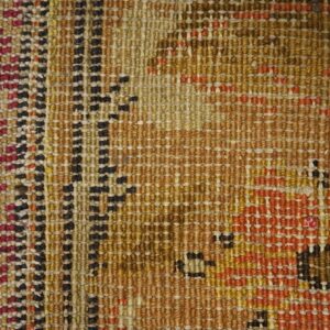 Antique English Axminster Carpet 12'×14' Camel & Ivory, Mughal-Inspired Design, Mid-18th Century, Circa 1750 - detail view 1