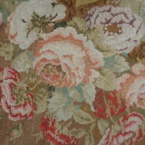 Antique English Axminster Rug 4'×8'8" Camel/Brown Floral, Hand-Knotted Wool, Mid 18th Century, Circa 1750 - detail view 2