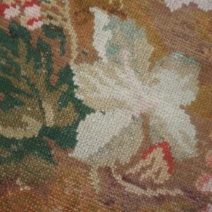 Antique English Axminster Rug 4'×8'8" Camel/Brown Floral, Hand-Knotted Wool, Mid 18th Century, Circa 1750 - detail view 6