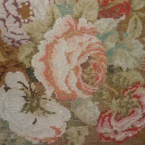 Antique English Axminster Rug 4'×8'8" Camel/Brown Floral, Hand-Knotted Wool, Mid 18th Century, Circa 1750 - detail view 7