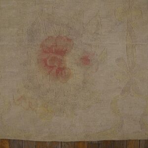 Antique English Needlepoint Carpet 8'2"×10'3" Ivory Four-Star Design, Circa 1920 - detail view 5