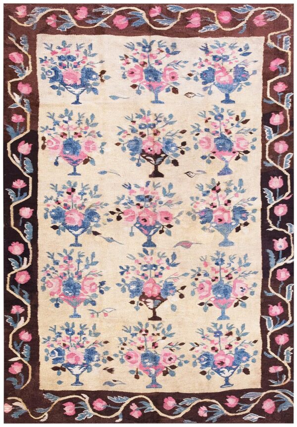 Antique european bessarabian rug 4'7"×6'7" yellow/blue/pink flat-weave, circa 1890 1 Antique european bessarabian rug 4'7"×6'7" yellow/blue/pink flat-weave, circa 1890