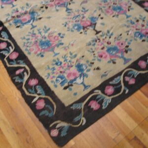Antique European Bessarabian Rug 4'7"×6'7" Yellow/Blue/Pink Flat-Weave, Circa 1890 - detail view 6