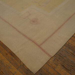 Antique French Art Deco Aubusson Rug 12'10"Ã—16'8" Ivory Geometric Abstract, Circa 1930 - detail view 3