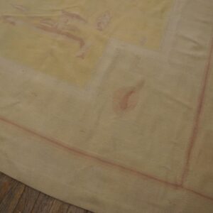 Antique French Art Deco Aubusson Rug 12'10"Ã—16'8" Ivory Geometric Abstract, Circa 1930 - detail view 6