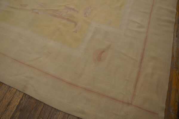 Antique french art deco aubusson rug 12'10"ã—16'8" ivory geometric abstract, circa 1930 - detail view 6
