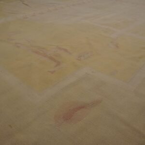 Antique French Art Deco Aubusson Rug 12'10"Ã—16'8" Ivory Geometric Abstract, Circa 1930 - detail view 7