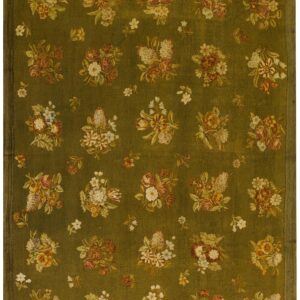 Antique French Empire Savonnerie Carpet 8'×13'6" Green & Pink, Circa 1820