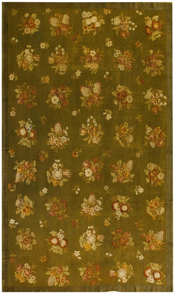 Antique french empire savonnerie carpet 8'×13'6" green & pink, circa 1820 1 Antique french empire savonnerie carpet 8'×13'6" green & pink, circa 1820