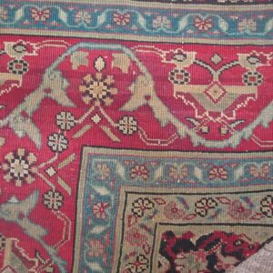 Antique Indian Agra Rug 5'×8'7" Hand-Knotted Wool, Circa 1910 - detail view 5