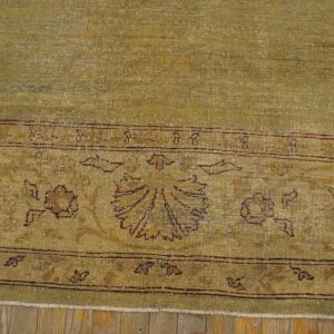 Antique Indian Amritsar Carpet 9'2"Ã—11'8" Aqua Field, Ivory Border, Medallion Design, Circa 1900 - detail view 9
