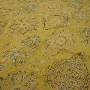 Antique Indian Carpet 11'×22'4" Yellow Herati Design, Hand-Knotted Wool, Circa 1920 - detail view 4