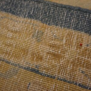 Antique Indian Lahore Carpet 14'×23' Blue Medallion, Soft Yellow Border, Circa 1920 - detail view 8