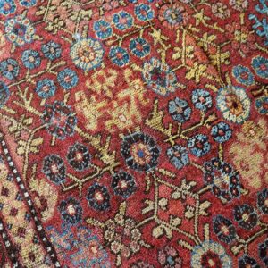 Antique Khotan Carpet 6'6"×11'6" Persimmon & Light Blue, Circa 1800 - detail view 6