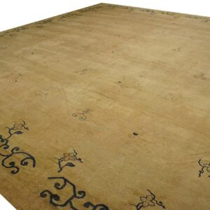 Antique N. Chinese Mongolian Carpet 16'10"Ã—17'10" Dusty Rose & Camel, Square Format, Circa 1900 - detail view 1