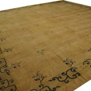 Antique N. Chinese Mongolian Carpet 16'10"Ã—17'10" Dusty Rose & Camel, Square Format, Circa 1900 - detail view 3