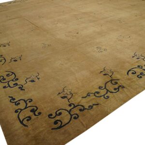 Antique N. Chinese Mongolian Carpet 16'10"Ã—17'10" Dusty Rose & Camel, Square Format, Circa 1900 - detail view 4