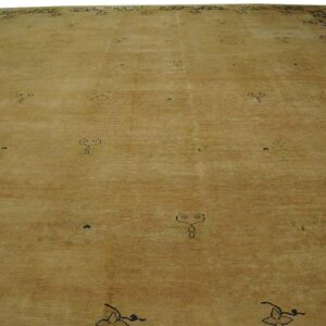 Antique N. Chinese Mongolian Carpet 16'10"Ã—17'10" Dusty Rose & Camel, Square Format, Circa 1900 - detail view 6