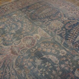 Antique N.E. Persian Khorassan Moud Carpet, Early 20th Century, Hand-Knotted Wool - detail view 9