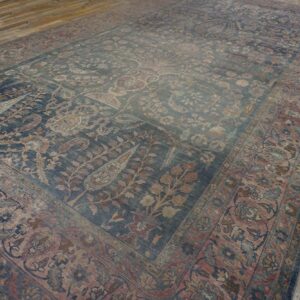 Antique N.E. Persian Khorassan Moud Carpet, Early 20th Century, Hand-Knotted Wool - detail view 13