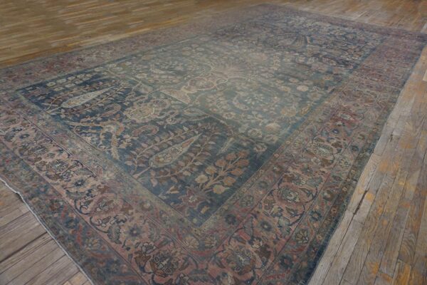 Antique n. E. Persian khorassan moud carpet, early 20th century, hand-knotted wool - detail view 1