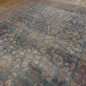 Antique N.E. Persian Khorassan Moud Carpet, Early 20th Century, Hand-Knotted Wool - detail view 2