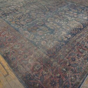 Antique N.E. Persian Khorassan Moud Carpet, Early 20th Century, Hand-Knotted Wool - detail view 4